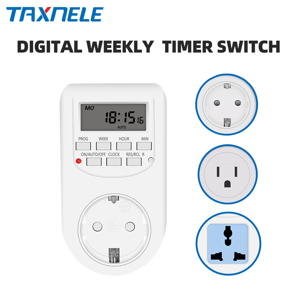 Kitchen Appliances Outlet - Digitale Tijdschakelaar Elektronische 12/24 Uur Wekelijks