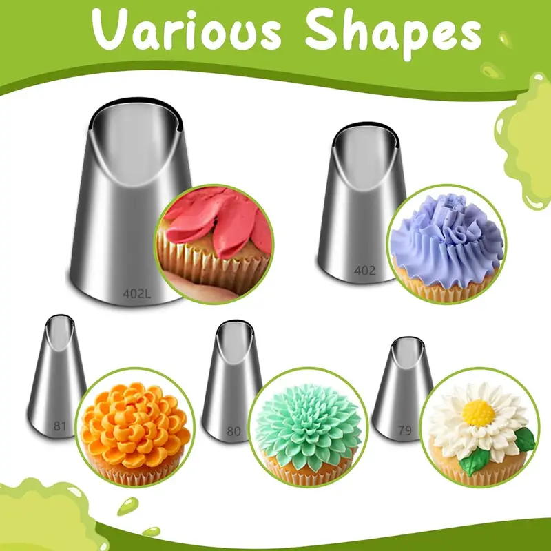 Kitchen Appliances Brand - 5 STKS RVS Piping Nozzles Set,