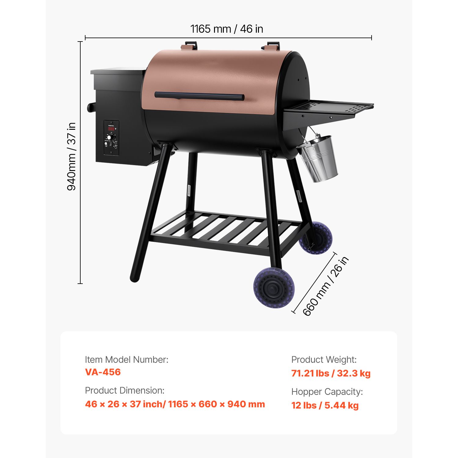 Electric Smoker Bbq - Houtpelletgrill en -roker, 8-in-1 BBQ-grill voor