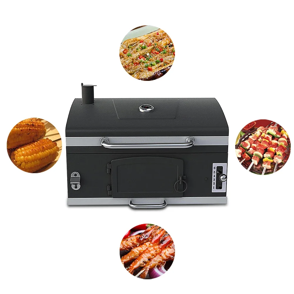 Electric Smoker Bbq - Grote buiten commerciële houtskool rotisserie draaibare