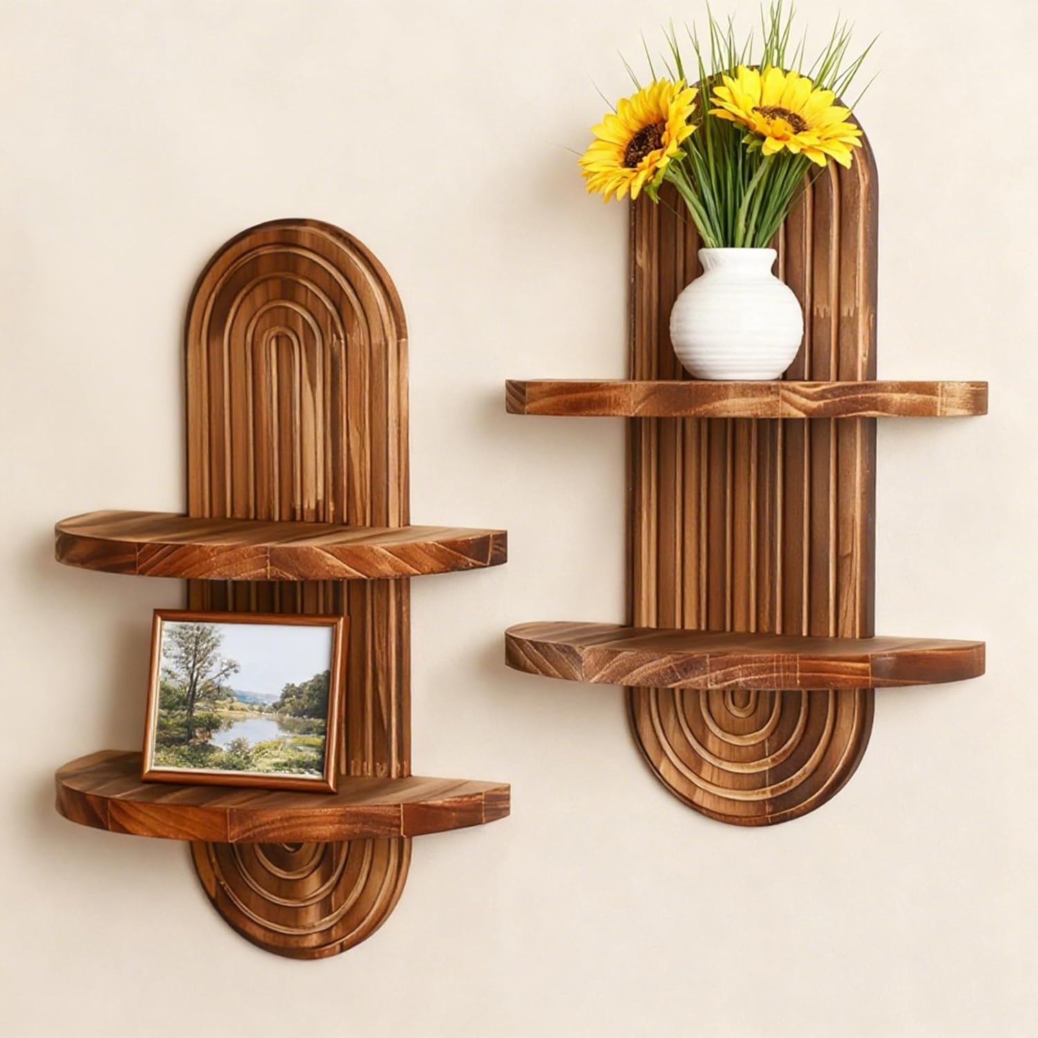 Kitchen Appliances Vintage - Houten zwevende planken, multifunctioneel wandgemonteerd opbergrek,