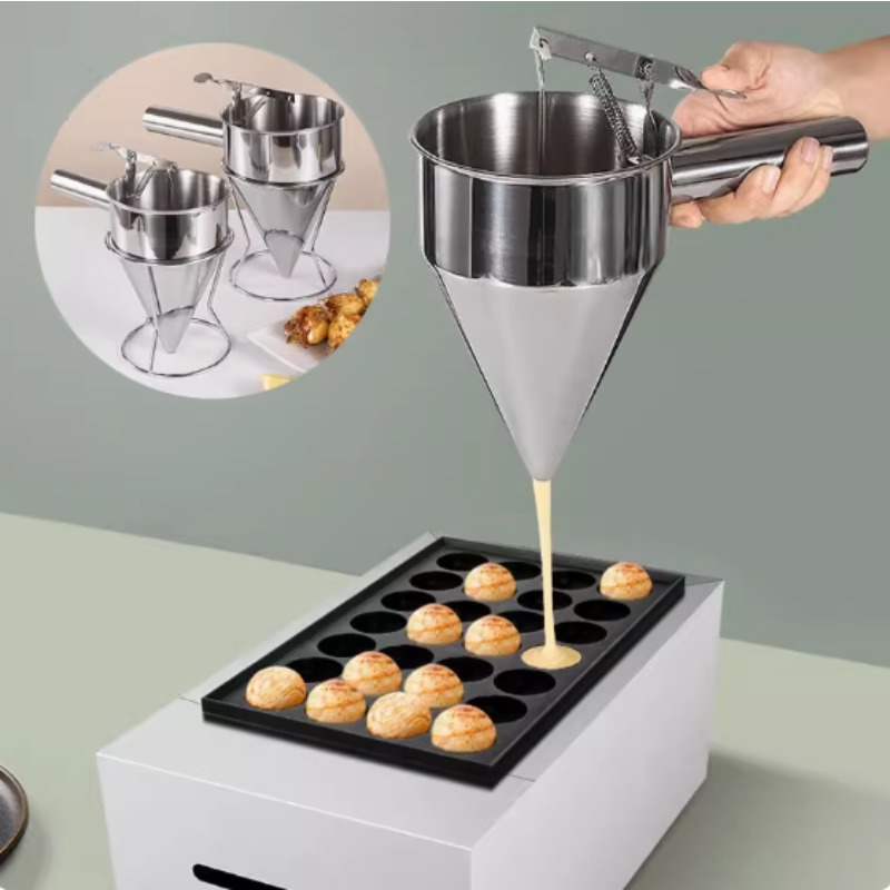 Kitchen Appliances Brand - 600/1200ML RVS vloeistof trechterdispenser, octopusbal-gereedschap, kookkeukenaccessoires