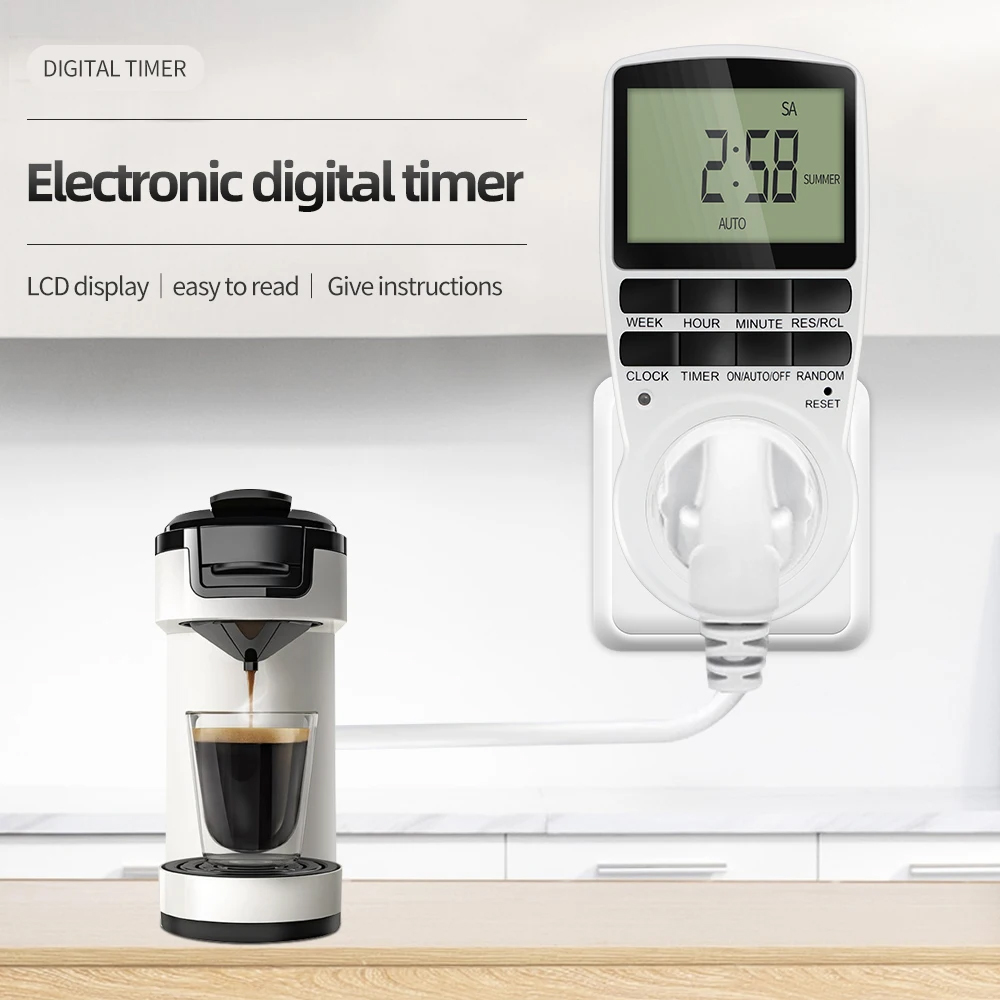 Kitchen Appliances Outlet - Elektronische digitale tijdschakelaar EU Programmeerbare elektronische