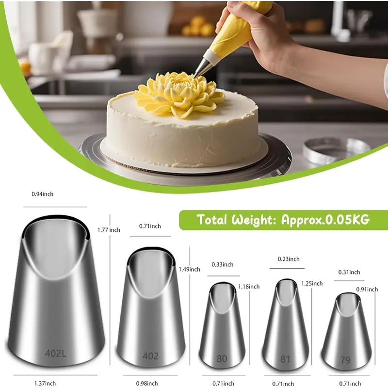 5 STKS RVS Piping Nozzles Set, - Kitchen Appliances Brand recensie en prijs