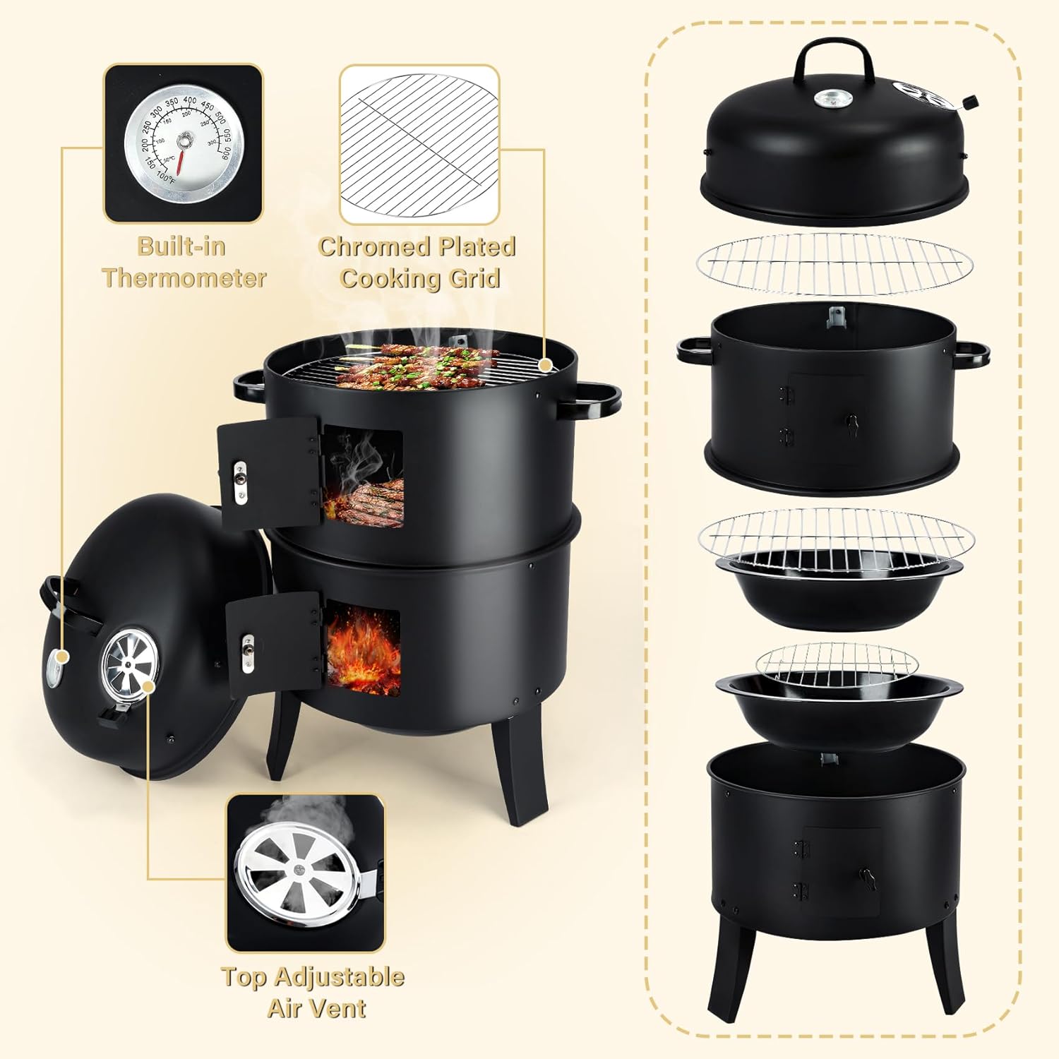 Verticale houtskoolrookoven, r - Electric Smoker Bbq recensie en prijs
